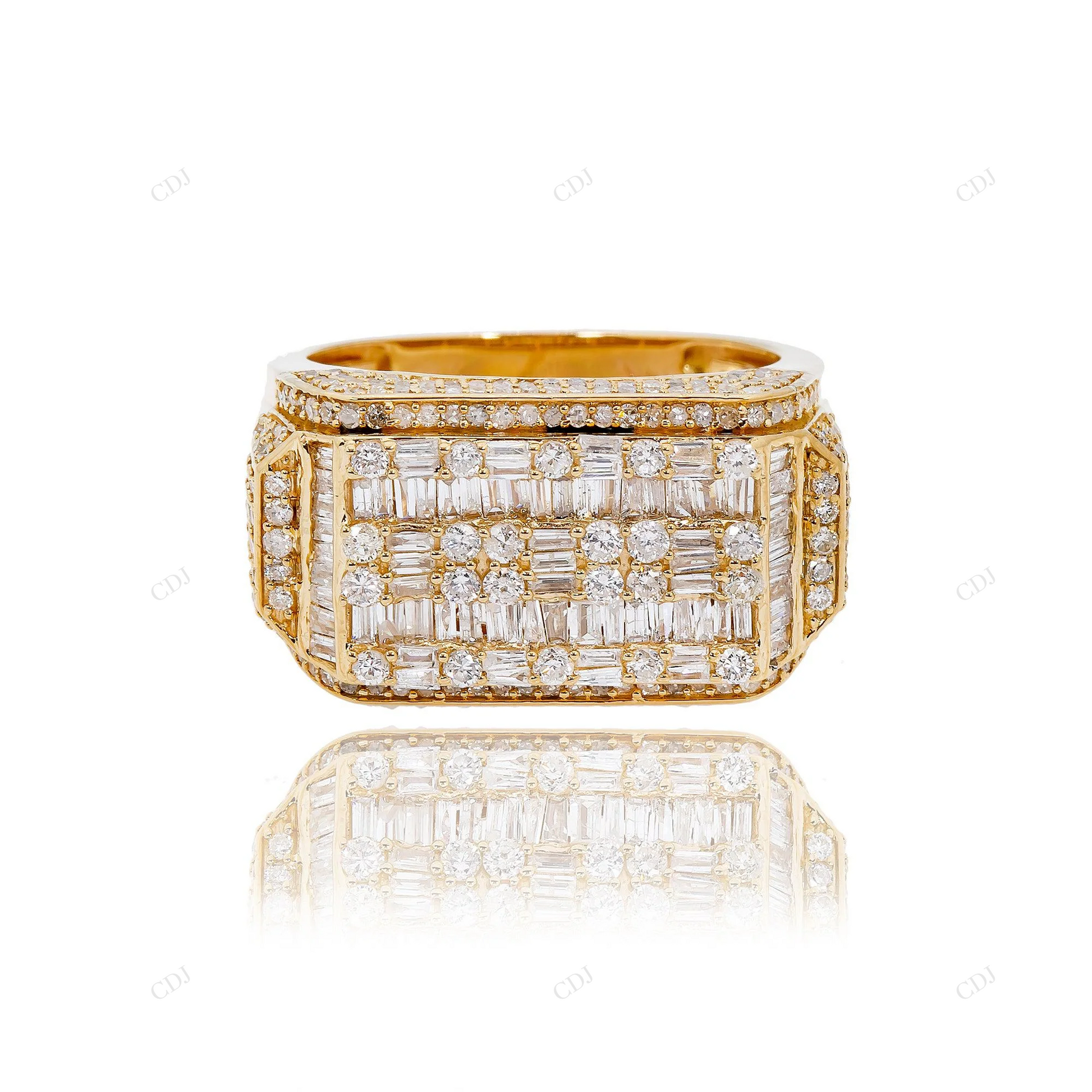 925 Sterling Silver Baguette Moissanite Hip Hop Ring hip hop jewelry customdiamjewel