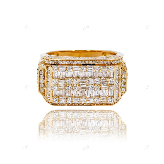 925 Sterling Silver Baguette Moissanite Hip Hop Ring hip hop jewelry customdiamjewel