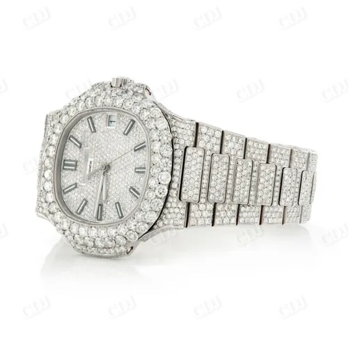 Diamond Tester Passed Moissanite Iced Out White Patek philippe Watch customdiamjewel