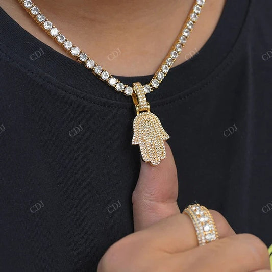 Milgrain Hamsa Pendant Manufacture In India hip hop jewelry CustomDiamJewel