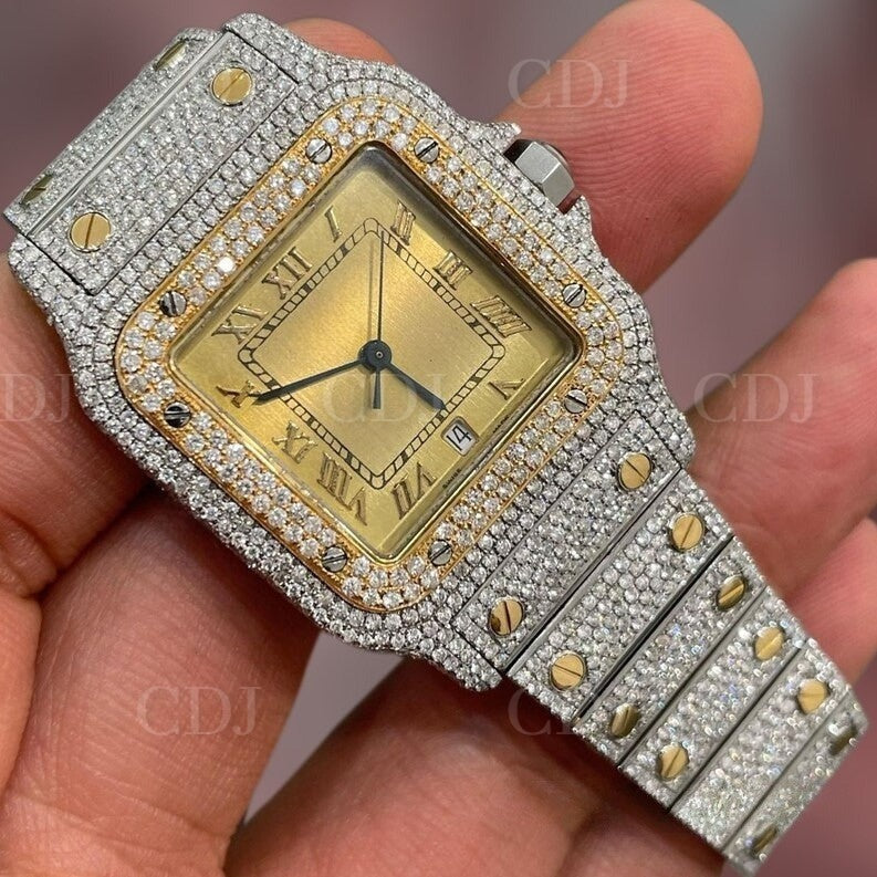 High Quality Custom Handmade Iced Out Gold Plated Luxury Ice Out Watch customdiamjewel