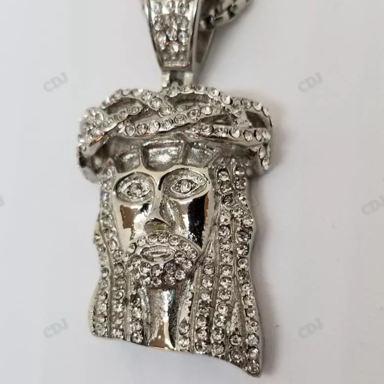 Custom Hip Hop Sterling Silver Jesus Pendant hip hop jewelry CustomDiamJewel