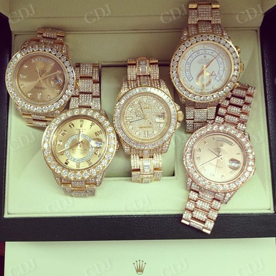 Hip Hop Style Moissanite Rolex Watches For Men customdiamjewel