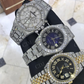 Full Iced Out Natural Diamond Studded Rolex Men's Wrist Watch With Roman Dial customdiamjewel
