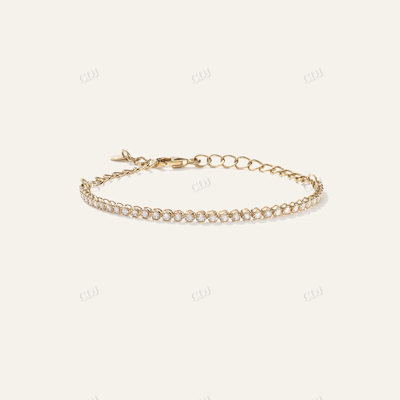 Moissanite Studded 14K Gold Petite Tennis Bracelet hip hop jewelry customdiamjewel