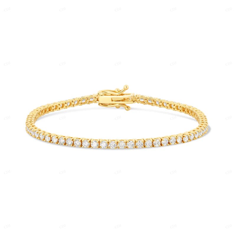 Lab Grown Diamond 10K Solid Gold Tennis Bracelet CustomDiamJewel