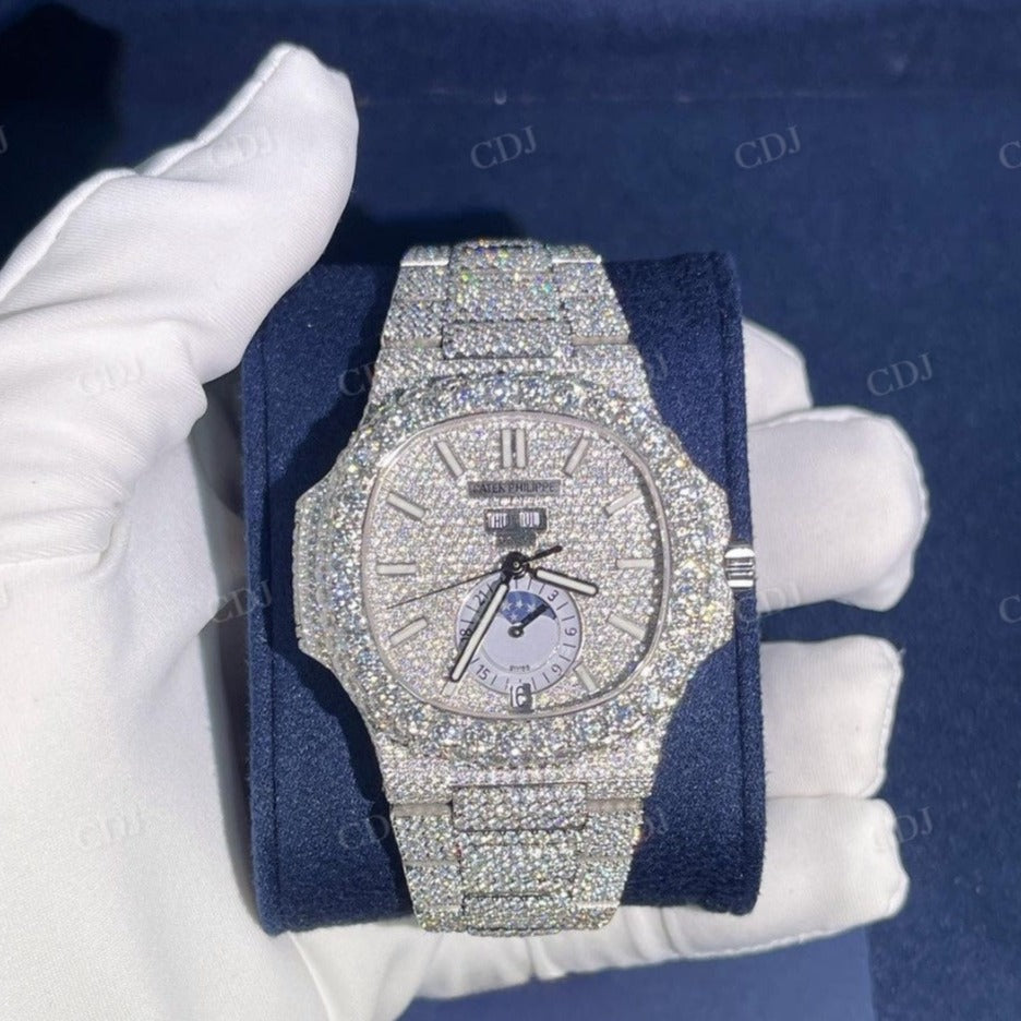 Luxury Custom Patek Philippe Ice Out Diamond Hip Hop Watch customdiamjewel