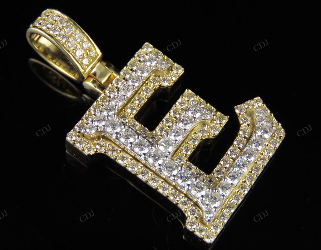 1.5" 1.75 CTW 18k Solid Gold 'E' Initial Custom Letter Diamond Pendant CustomDiamJewel