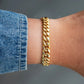 Sterling Silver Yellow God Plated Simple Cuban Link Bracelet hip hop jewelry CustomDiamJewel