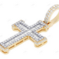 Two Tone Gold Cross Lab Grown Diamond Pendant Hip Hop Pendent customdiamjewel