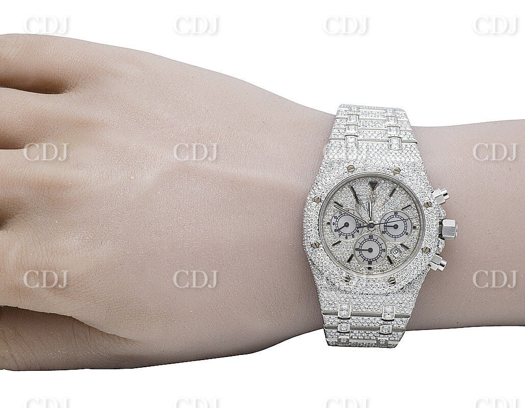 Mens Audemars Piguet Royal Oak Chrono Moissanite Diamond Watch customdiamjewel