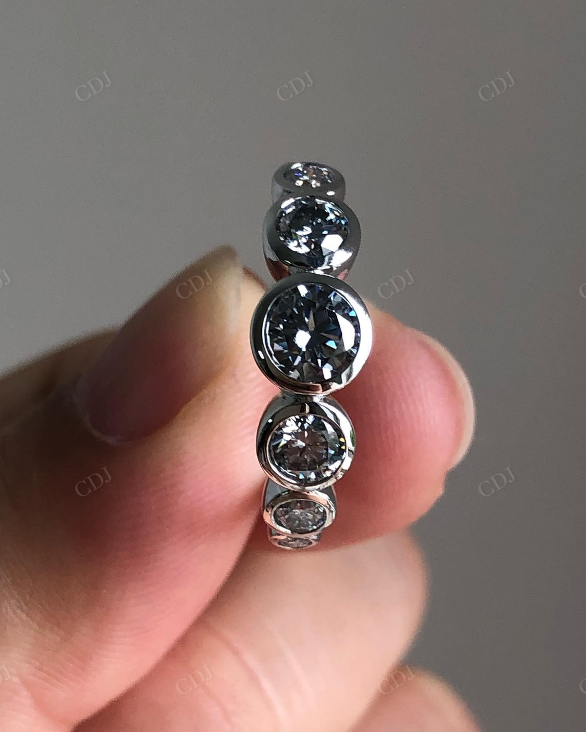 Unique Stackable Moissanite Wedding Band customdiamjewel