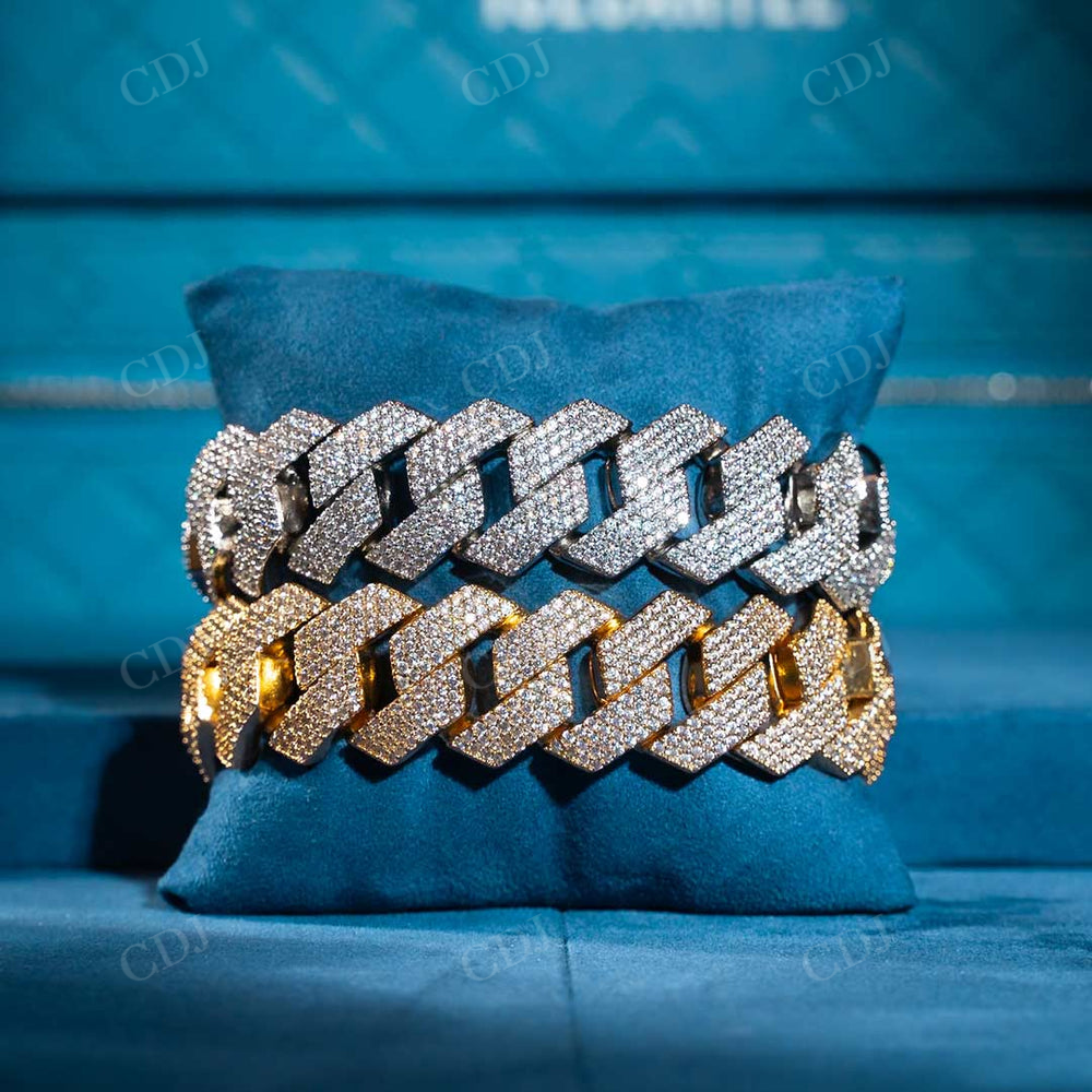 20MM 3 Row Gold Cuban Link Bracelet hip hop jewelry customdiamjewel   