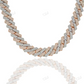 Two Tone Gold Miami Cuban Chain Necklace hip hop jewelry CustomDiamJewel