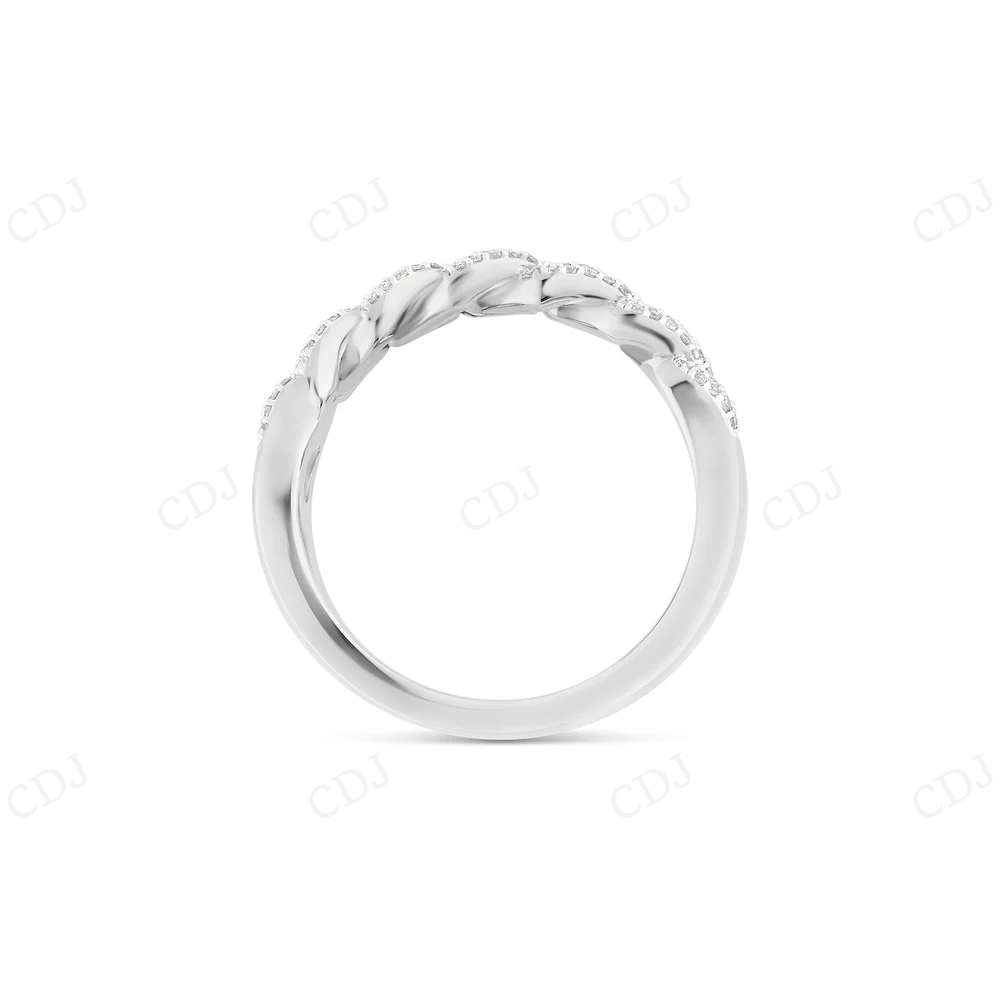10K White Gold Cuban Lab Grown Diamond Band Ring hip hop jewelry CustomDiamJewel