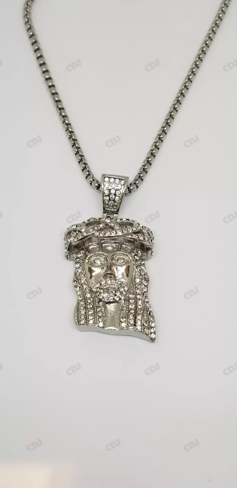 Custom Hip Hop Sterling Silver Jesus Pendant hip hop jewelry CustomDiamJewel