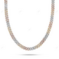 925 Silver Two Tone VVS1 Moissanite Cuban Link Chain CustomDiamJewel
