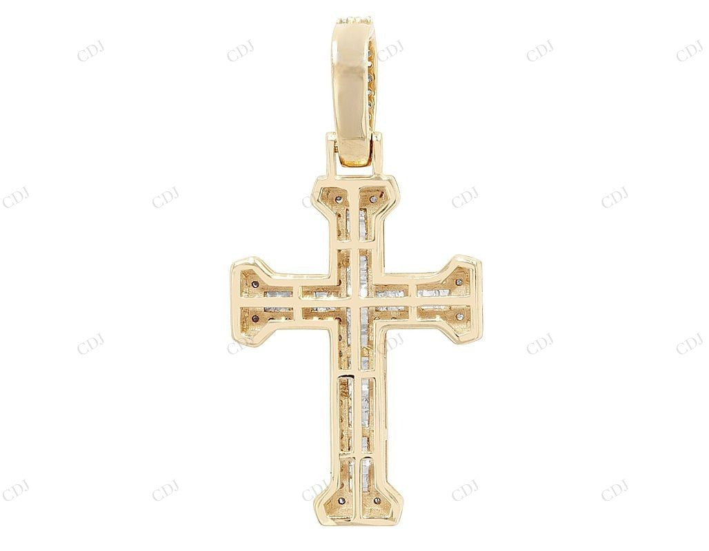 Two Tone Gold Cross Lab Grown Diamond Pendant Hip Hop Pendent customdiamjewel