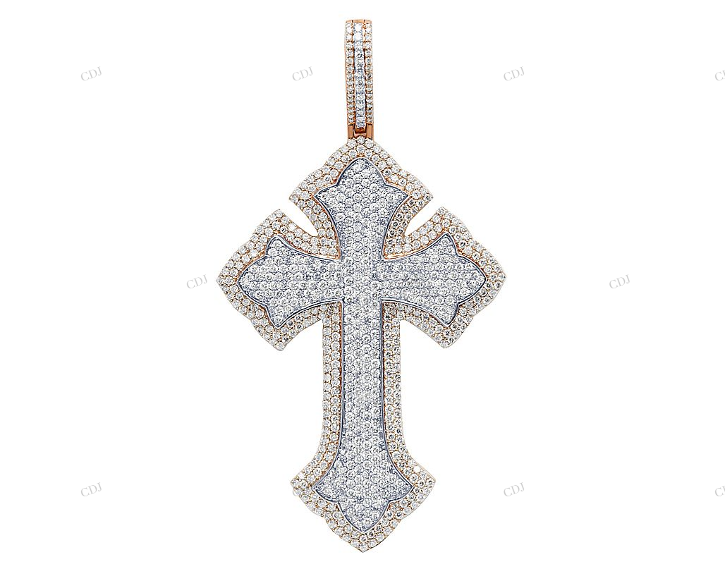 Rose/White/Yellow Gothic Cross Pendant hip hop jewelry CustomDiamJewel