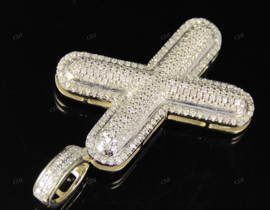 1.4" 0.90 CTW 14K Gold Natural Diamond Initial X Letter Pendant CustomDiamJewel