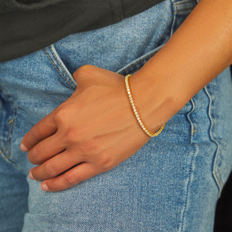 Lab Grown Diamond 10K Solid Gold Tennis Bracelet CustomDiamJewel