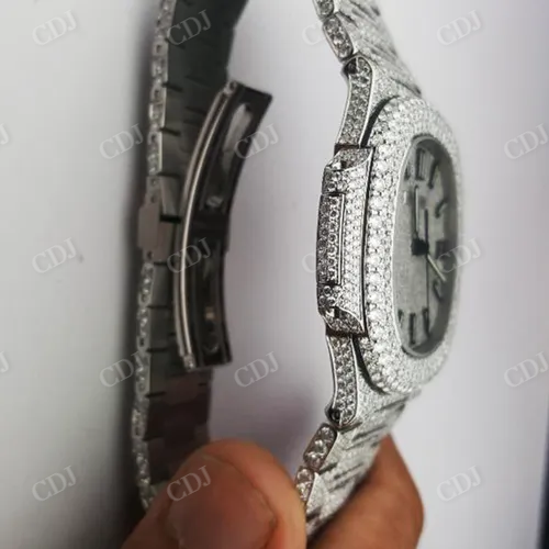 Diamond Tester Passed Moissanite Iced Out White Patek philippe Watch customdiamjewel