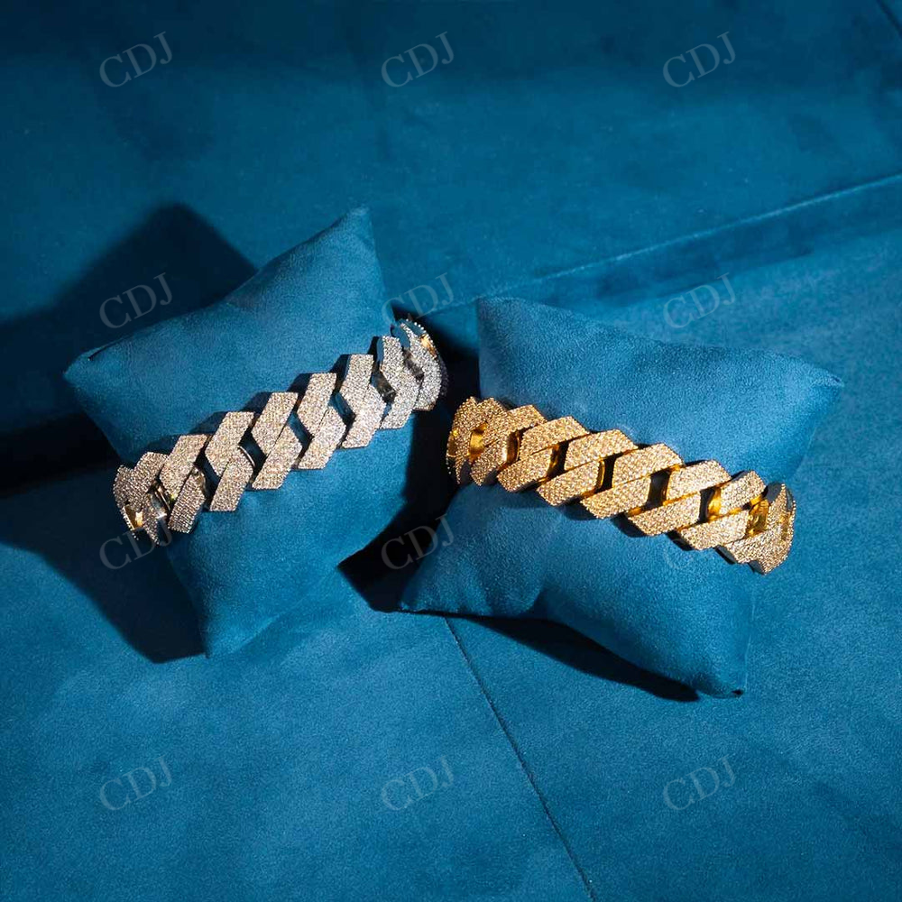 20MM 3 Row Gold Cuban Link Bracelet hip hop jewelry customdiamjewel   