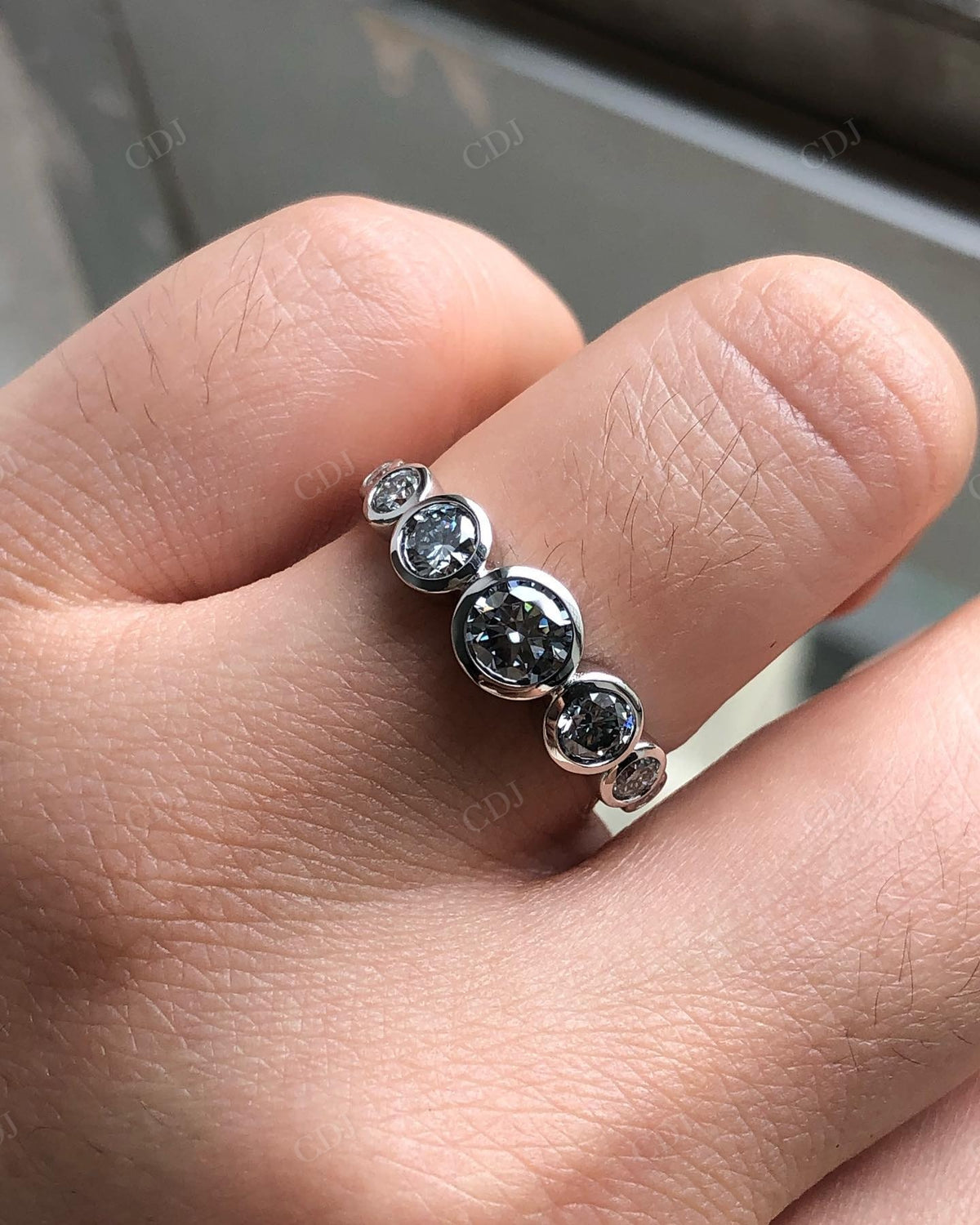Unique Stackable Moissanite Wedding Band customdiamjewel