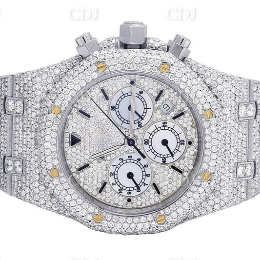 Automatic Custom Chrono Stainless Steel Men's Luxury Diamond Watch customdiamjewel