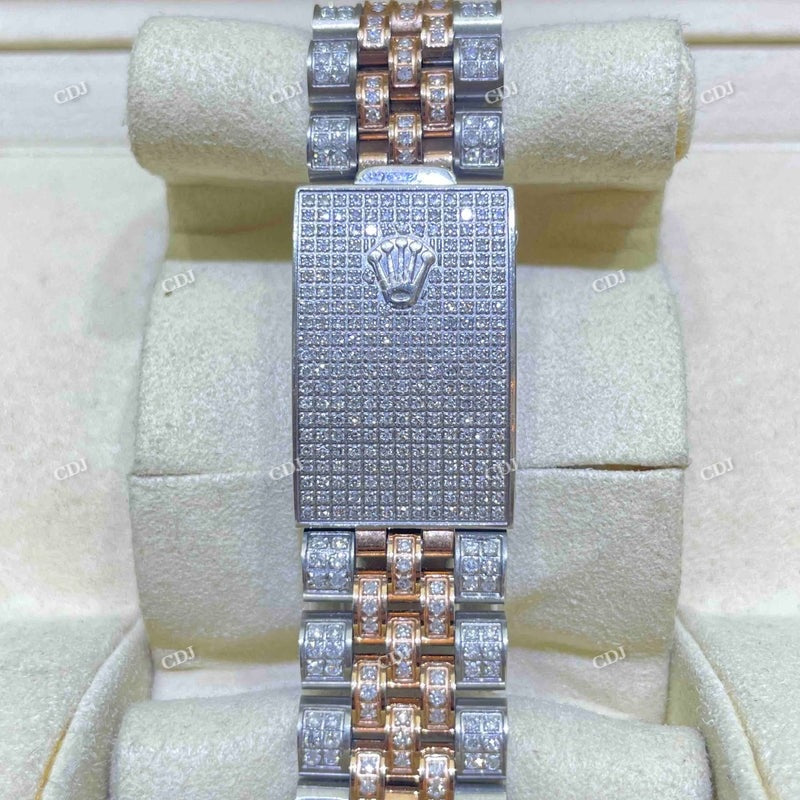 41mm Rolex Arabic Dial Moissanite Watch For Men customdiamjewel