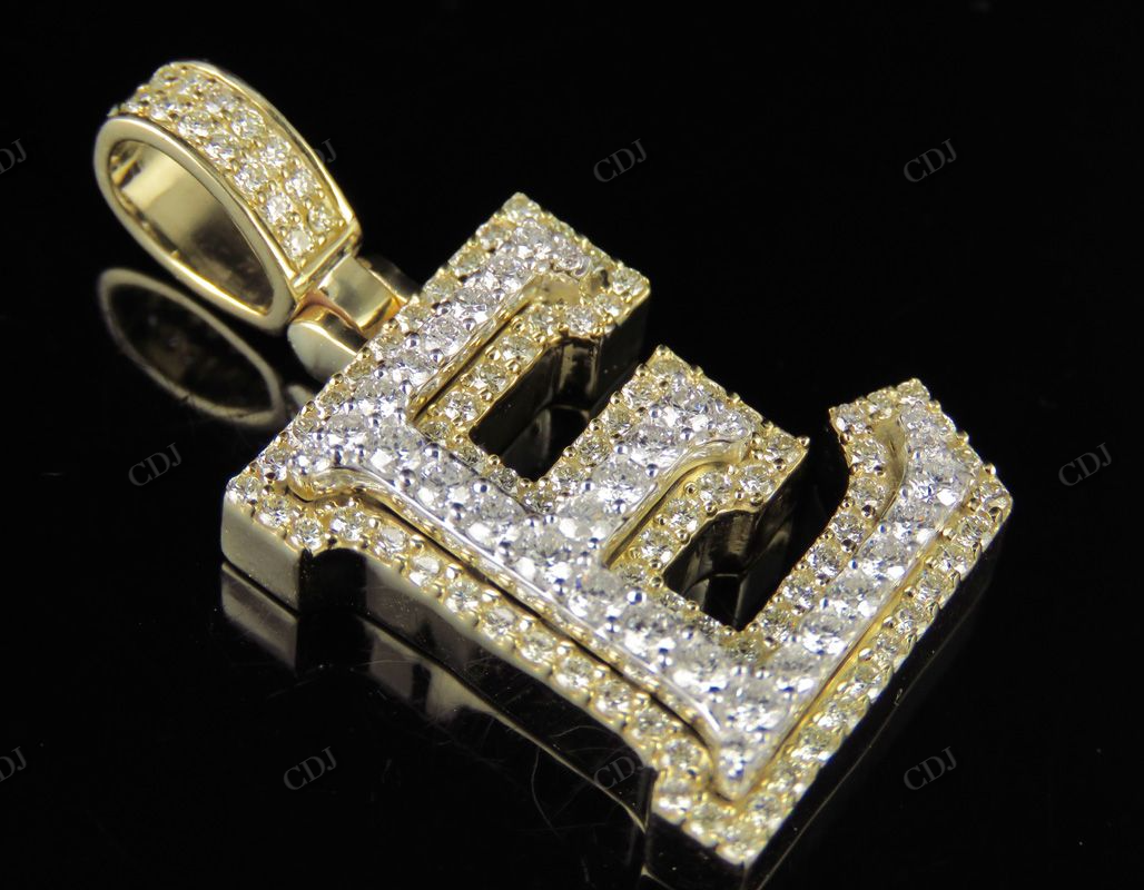 1.5" 1.75 CTW 18k Solid Gold 'E' Initial Custom Letter Diamond Pendant CustomDiamJewel