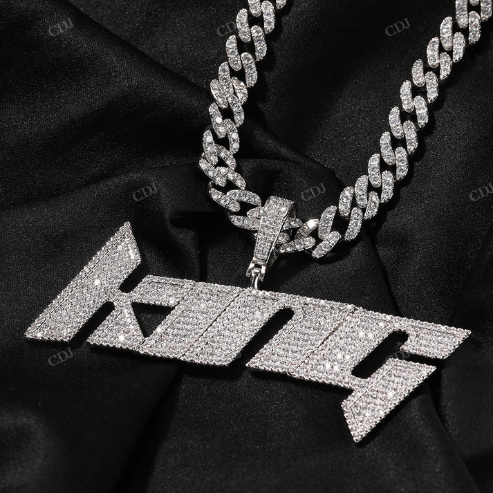 Hip Hop Iced Out King Letter Moissanite Pendant hip hop jewelry customdiamjewel