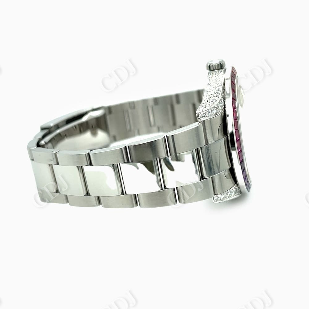 Rainbow Bezel Rolex Iced Out Moissanite Watch customdiamjewel