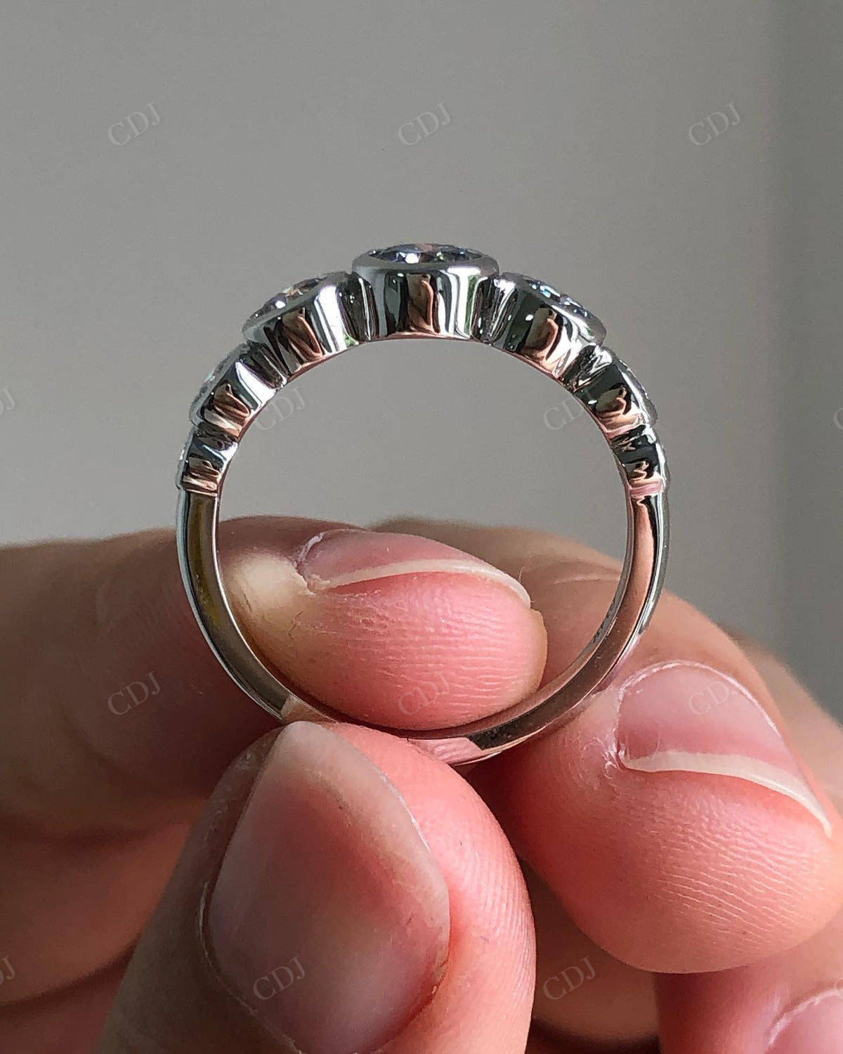 Unique Stackable Moissanite Wedding Band customdiamjewel