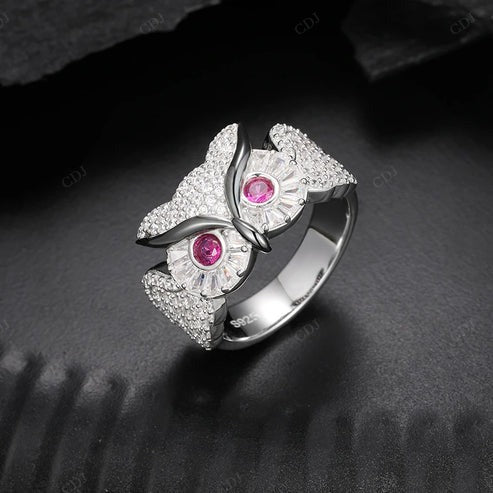 Custom Handmade VVS Diamond Owl Ring For Men's hip hop jewelry CustomDiamJewel