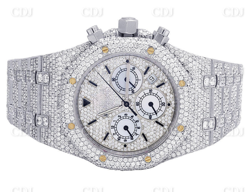Mens Audemars Piguet Royal Oak Chrono Moissanite Diamond Watch customdiamjewel
