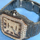 Cartier Santos Black & White Moissanite Diamond Watch customdiamjewel
