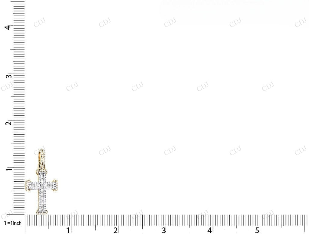 Two Tone Gold Cross Lab Grown Diamond Pendant Hip Hop Pendent customdiamjewel