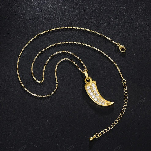 Minimalist Solid Gold Lab Diamond Pendant For Mens hip hop jewelry CustomDiamJewel