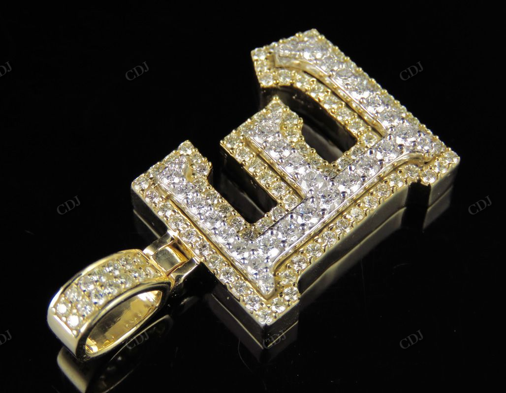 1.5" 1.75 CTW 18k Solid Gold 'E' Initial Custom Letter Diamond Pendant CustomDiamJewel