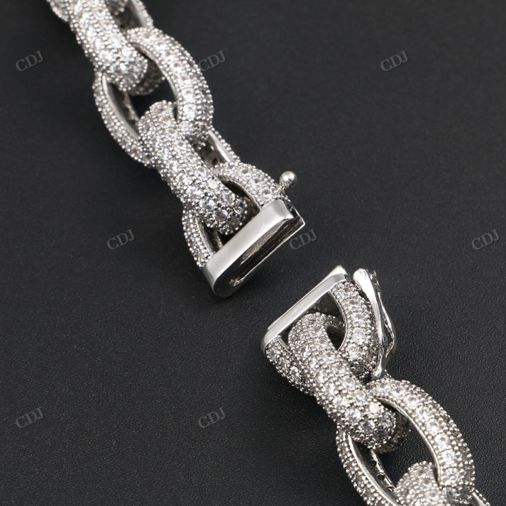 10MM Iced Out Diamond Rolo Chain hip hop jewelry CustomDiamJewel