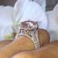 Oval Cut Moganite Halo Eternity Engagement Ring  customdiamjewel   
