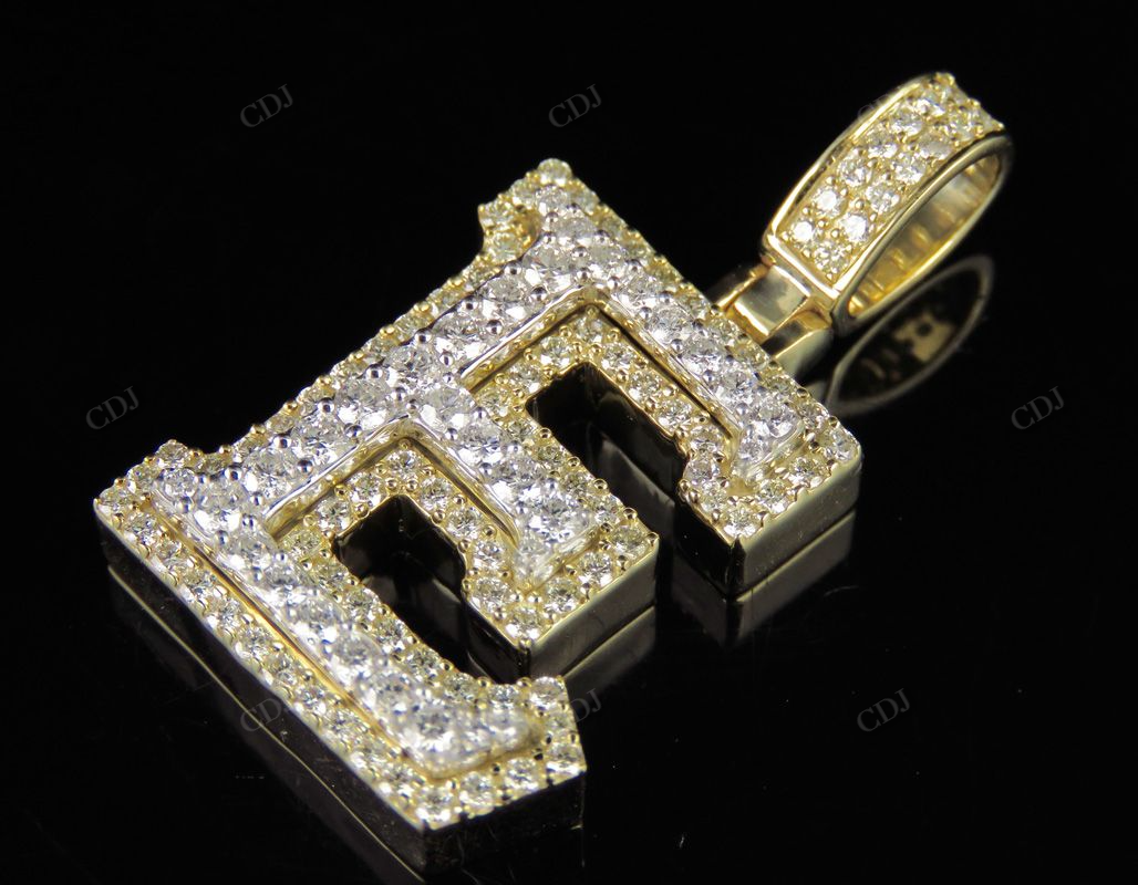1.5" 1.75 CTW 18k Solid Gold 'E' Initial Custom Letter Diamond Pendant CustomDiamJewel