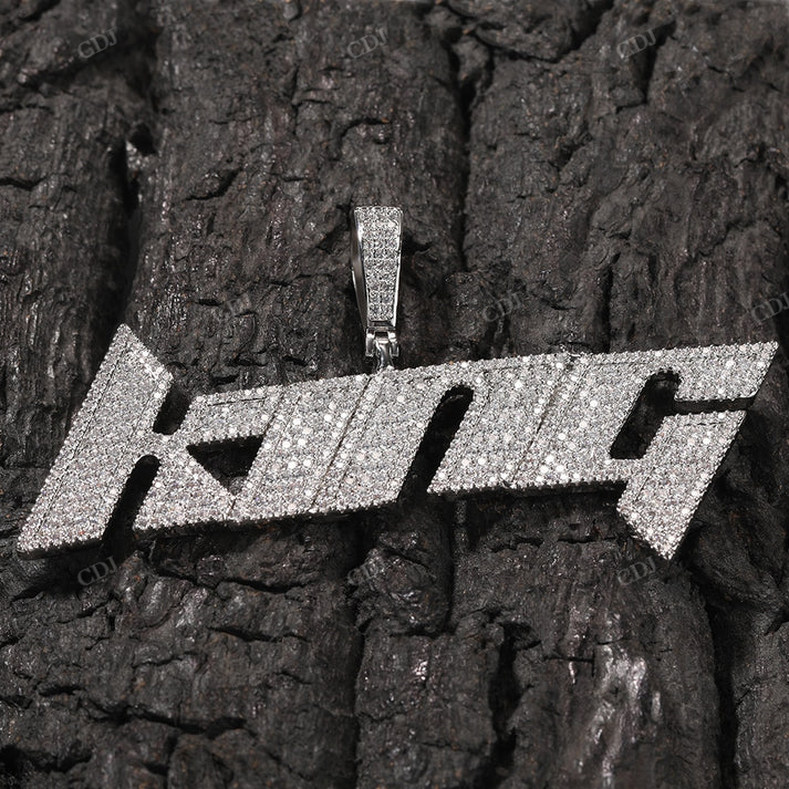 Hip Hop Iced Out King Letter Moissanite Pendant hip hop jewelry customdiamjewel