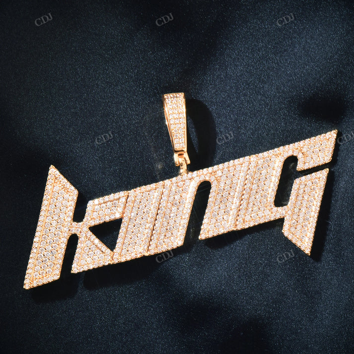 Hip Hop Iced Out King Letter Moissanite Pendant hip hop jewelry customdiamjewel