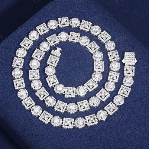 Antique Customized Design Set Lab Grown Diamond Necklace For Women hip hop jewelry CustomDiamJewel