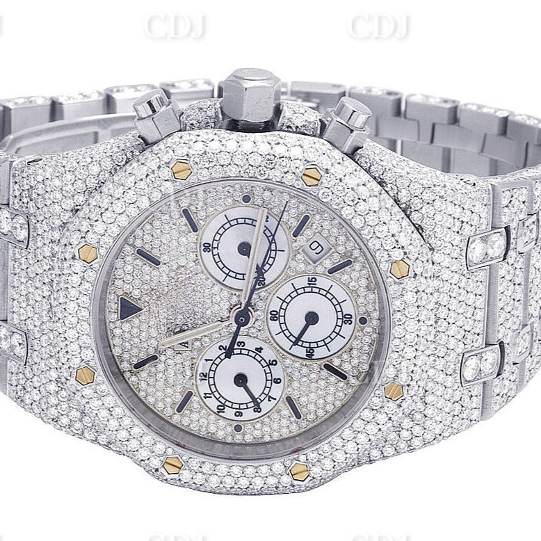 Mens Audemars Piguet Royal Oak Chrono Moissanite Diamond Watch customdiamjewel