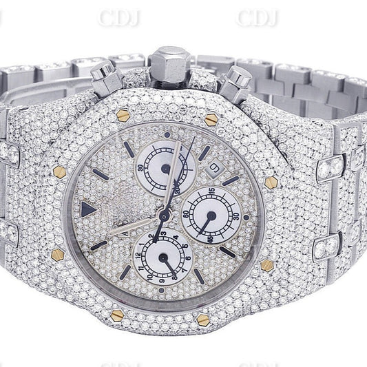 Mens Audemars Piguet Royal Oak Chrono Moissanite Diamond Watch customdiamjewel