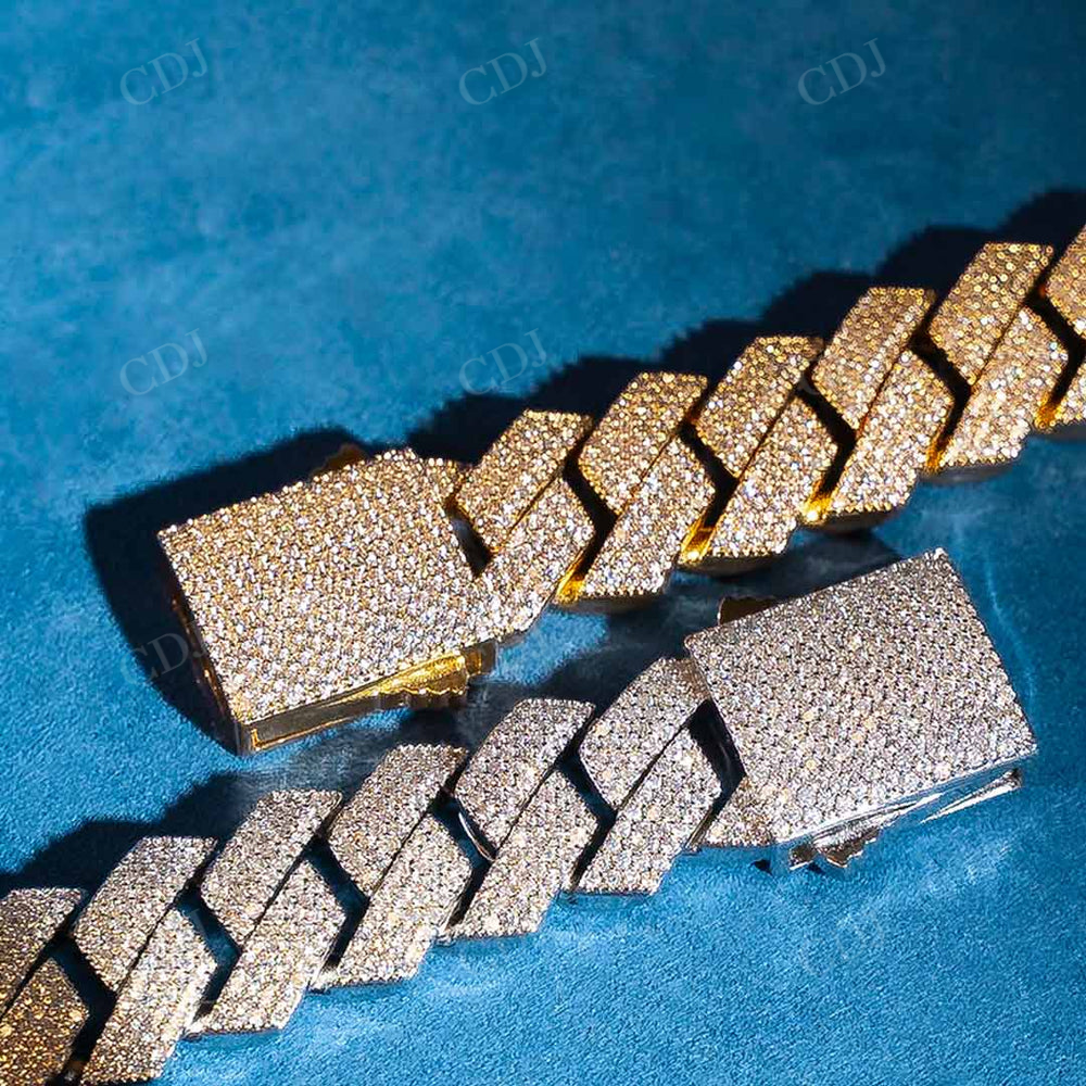 20MM 3 Row Gold Cuban Link Bracelet hip hop jewelry customdiamjewel   