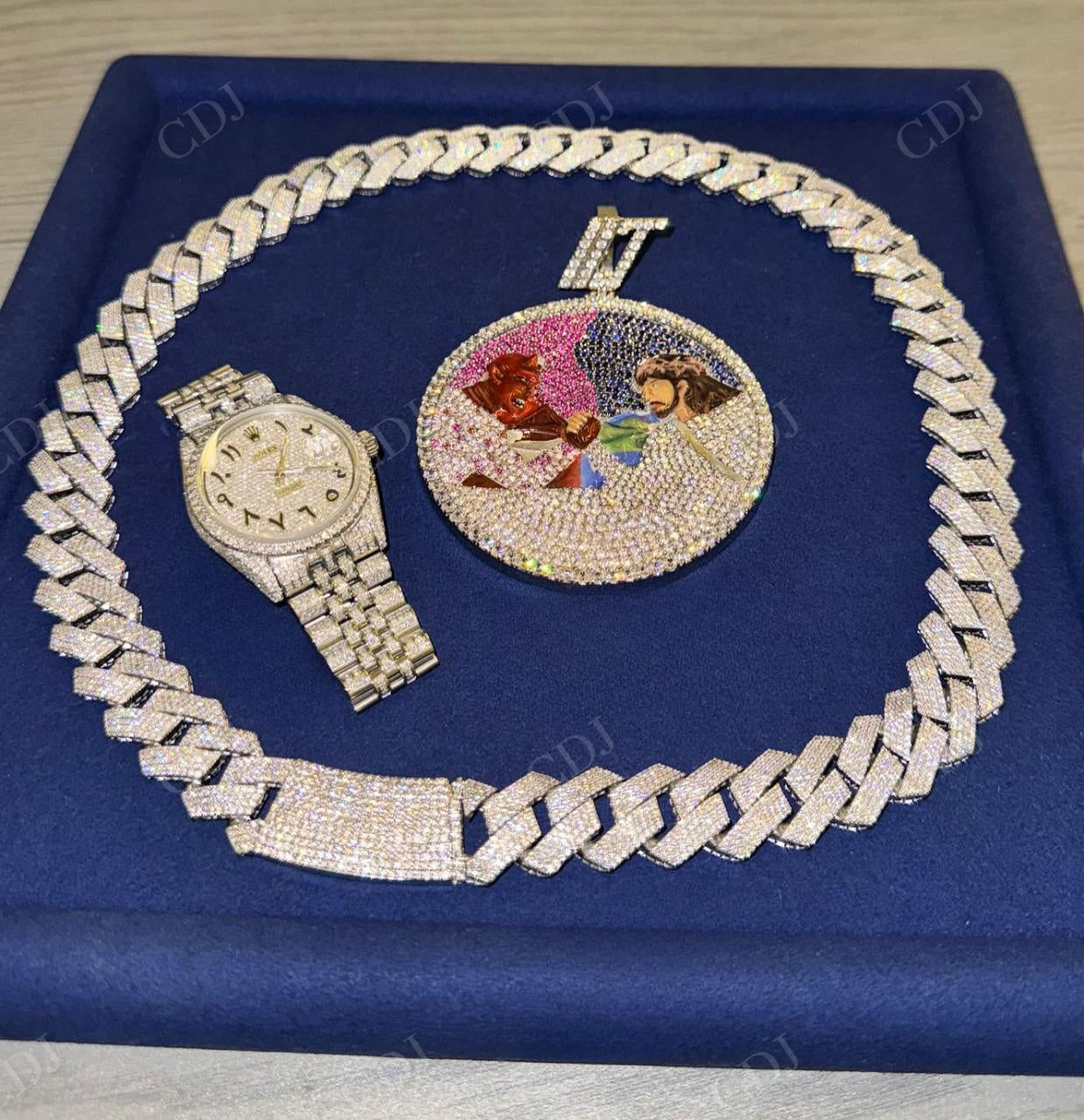 Custom Hip Hop Full White Rolex Moissanite Watch For Men's Jewelry hip hop jewelry CustomDiamJewel